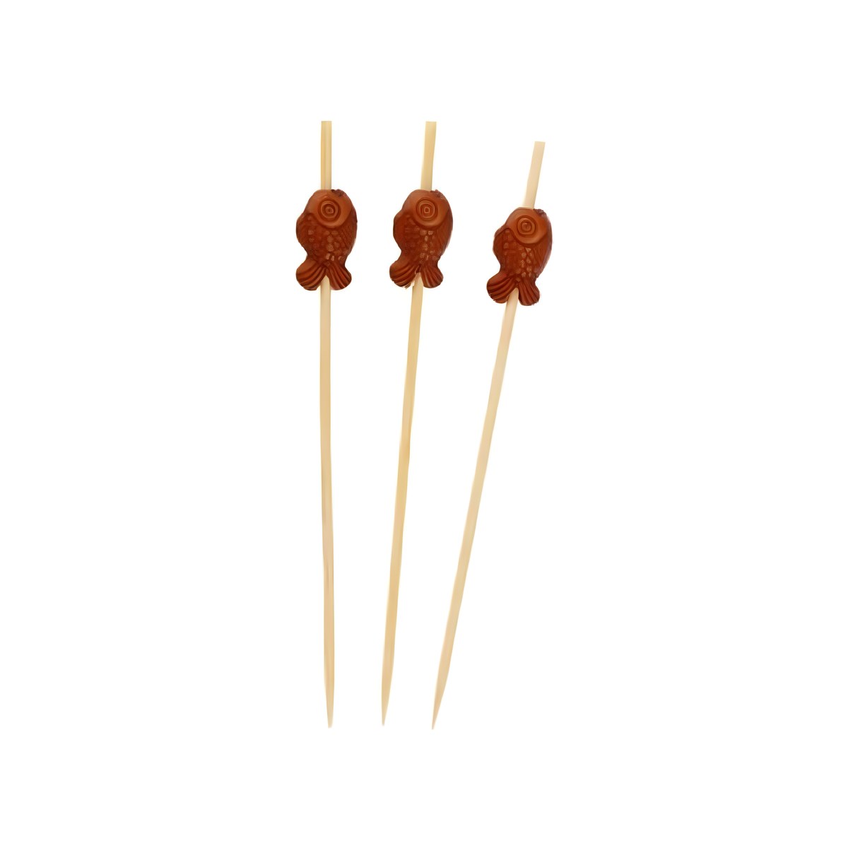 Decoration Sticks Fish 12.5cm 100pcs Wooden decorative stick with fish design, set of 100 pieces, 12.5 cm