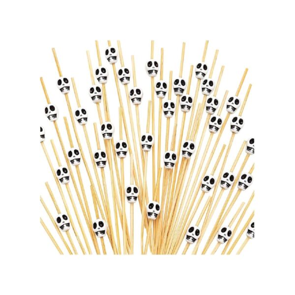 Ξύλινα διακοσμητικά ξυλάκια Skull White, 13 εκ., 100 τεμάχια