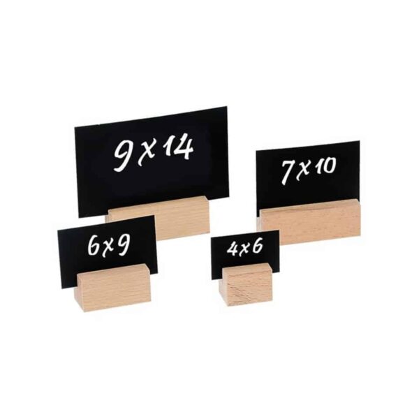 Garibaldi solid beech wood stand with cardboard card, 4x6 cm, pack of 3