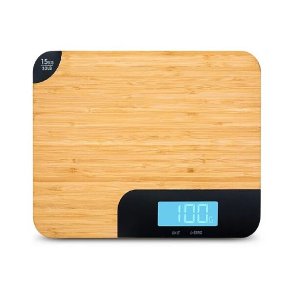Wood effect electronic scale, 15 kg capacity with 1 g graduation
